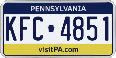 PA license plate KFC4851