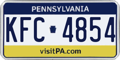 PA license plate KFC4854