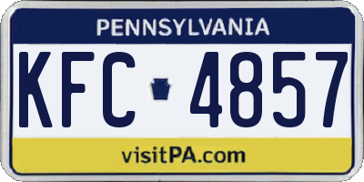 PA license plate KFC4857