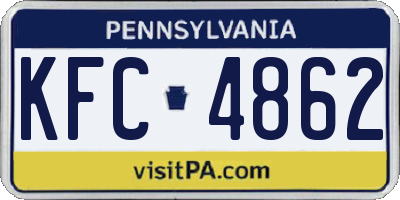 PA license plate KFC4862
