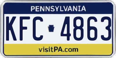 PA license plate KFC4863