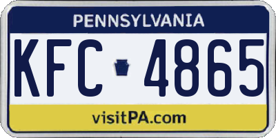 PA license plate KFC4865