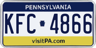 PA license plate KFC4866