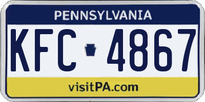 PA license plate KFC4867