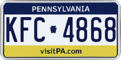 PA license plate KFC4868