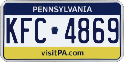 PA license plate KFC4869