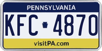 PA license plate KFC4870