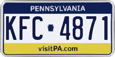 PA license plate KFC4871
