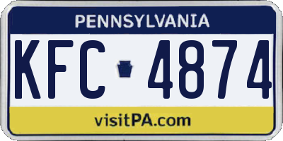 PA license plate KFC4874