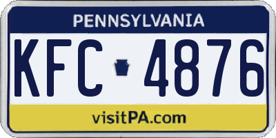 PA license plate KFC4876