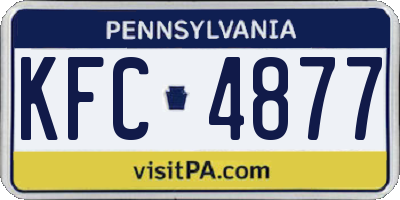 PA license plate KFC4877