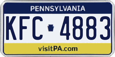 PA license plate KFC4883