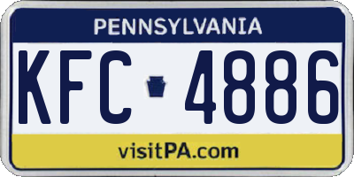 PA license plate KFC4886