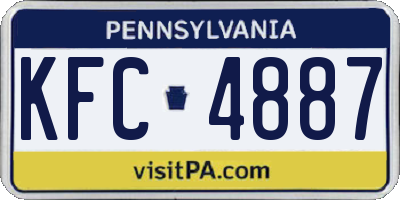 PA license plate KFC4887
