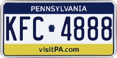 PA license plate KFC4888