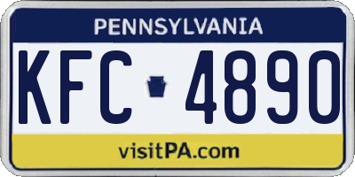 PA license plate KFC4890