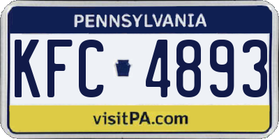 PA license plate KFC4893