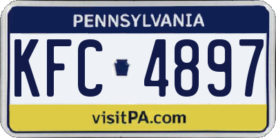 PA license plate KFC4897