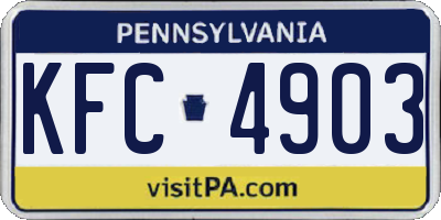 PA license plate KFC4903