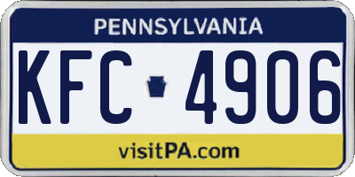 PA license plate KFC4906