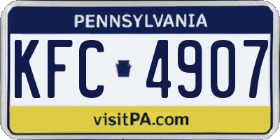 PA license plate KFC4907