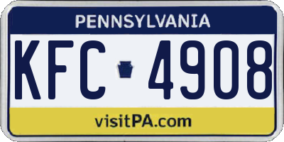 PA license plate KFC4908
