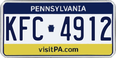 PA license plate KFC4912