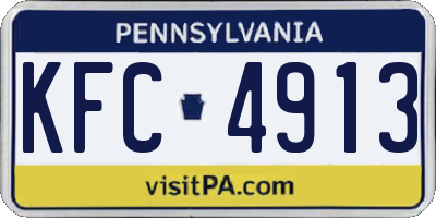 PA license plate KFC4913