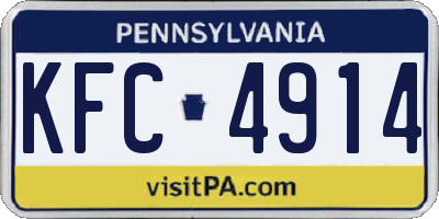 PA license plate KFC4914