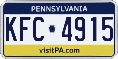 PA license plate KFC4915