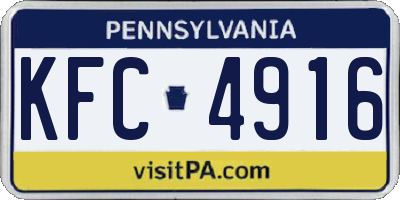 PA license plate KFC4916