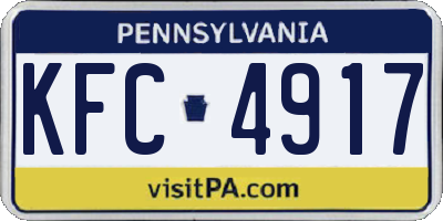 PA license plate KFC4917