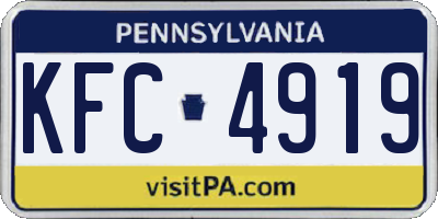 PA license plate KFC4919
