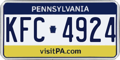 PA license plate KFC4924