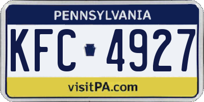 PA license plate KFC4927