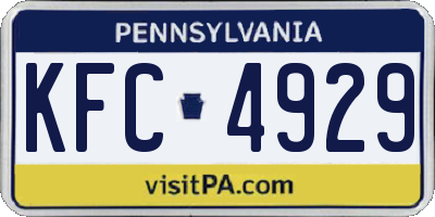 PA license plate KFC4929