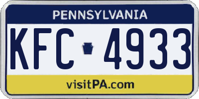 PA license plate KFC4933