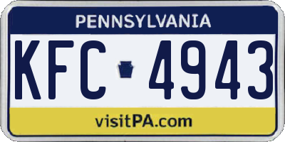 PA license plate KFC4943