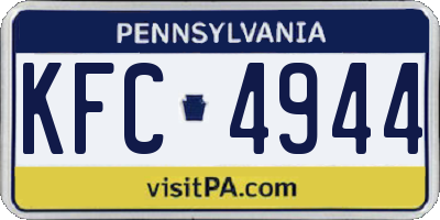 PA license plate KFC4944