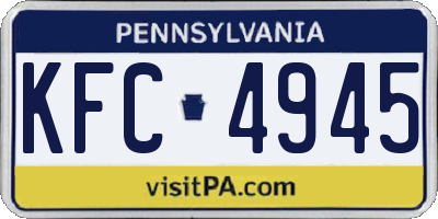 PA license plate KFC4945