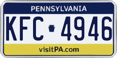 PA license plate KFC4946