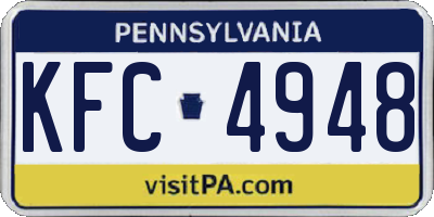 PA license plate KFC4948