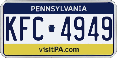 PA license plate KFC4949
