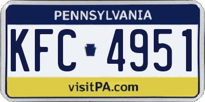 PA license plate KFC4951