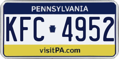 PA license plate KFC4952
