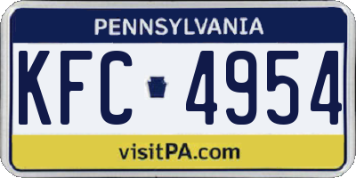 PA license plate KFC4954