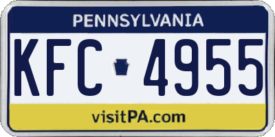 PA license plate KFC4955