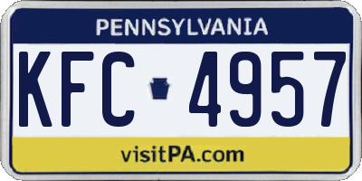 PA license plate KFC4957