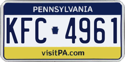 PA license plate KFC4961