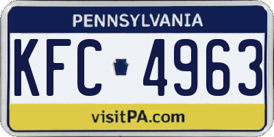 PA license plate KFC4963